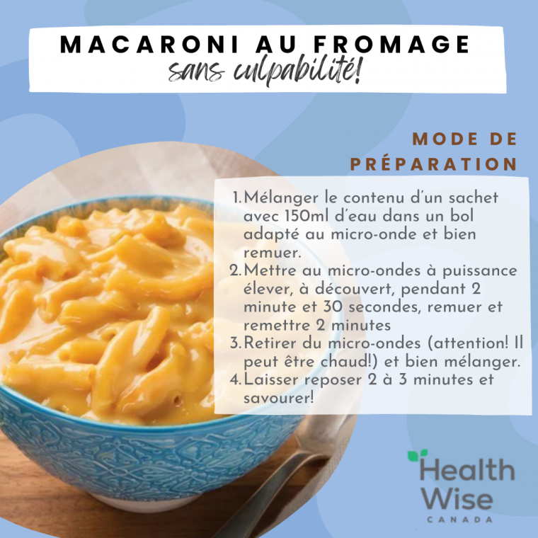 HEALTH WISE - Macaroni au fromage crémeux